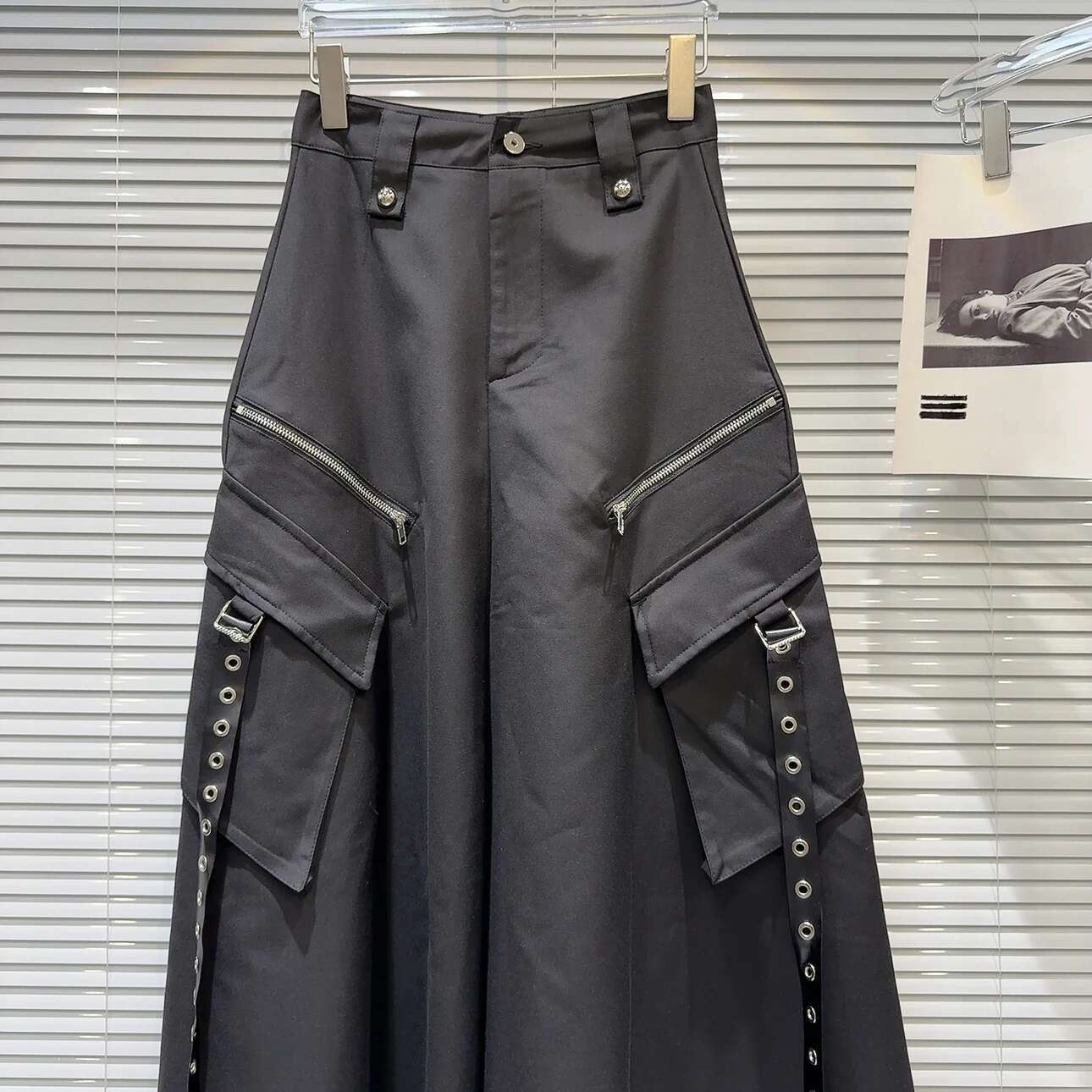 Women's Zipper Cargo Y2k Elegant Streetwear A-E Long Skirt Korean Vintage 90S Haruku High Waist Faldas Clothes 469P
