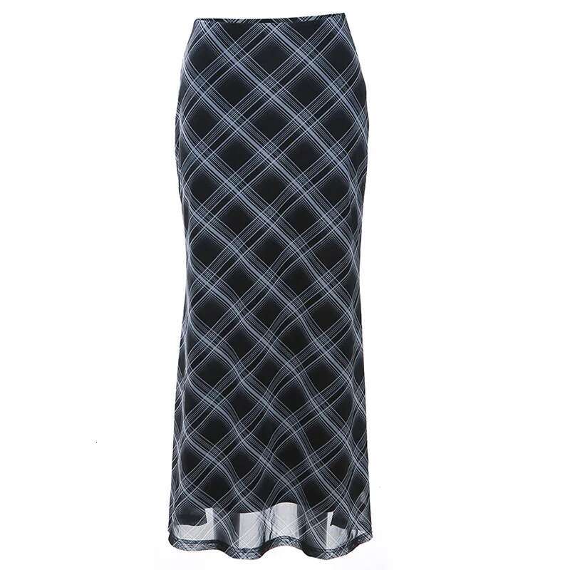 Dongdumaoyi Zomer Nieuwe Vrouwen Effen Kleur Slim Fit Hoge Taille Geruite Kokerrok Voor Street Fashion C