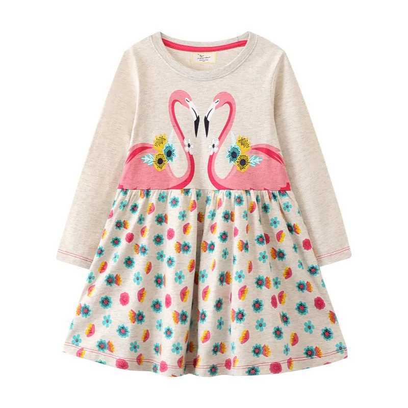 Jumping Meters newly arrived princess girl dress dinosaur app cute birthday childrens clothing autumn long sleeved childrens clothing W250326