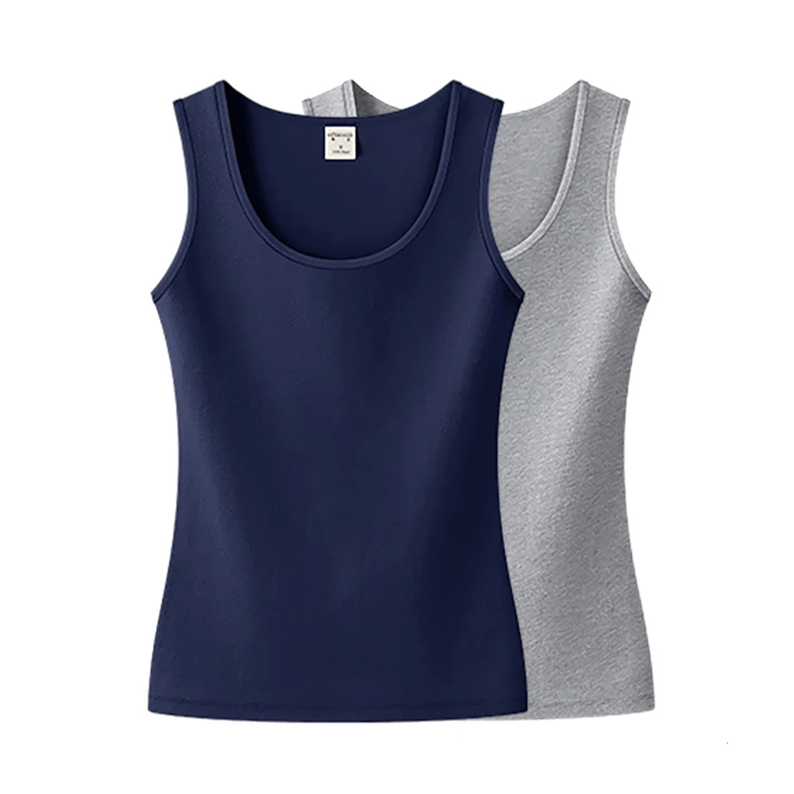 2Packs womens sleeveless summer top Cotton casual Tshirt ONECK vest solid clothing 250326
