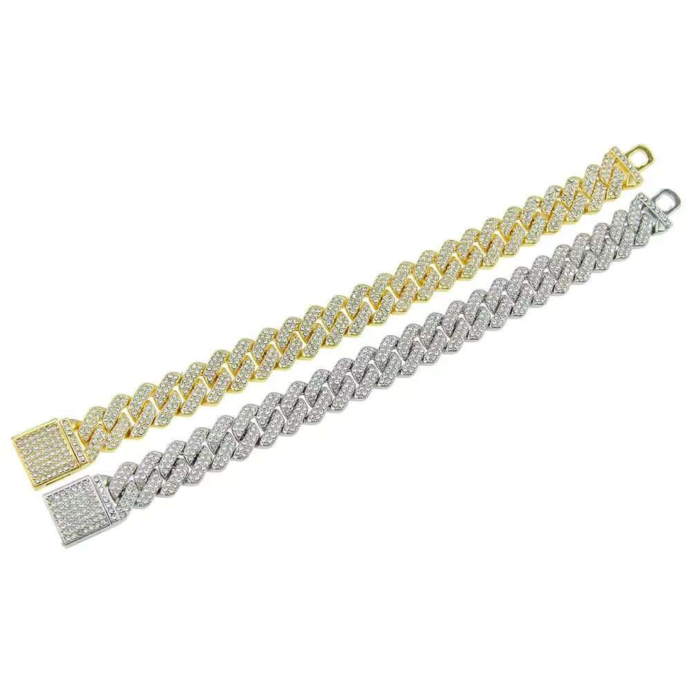 Wholesale 12MM Fashion Iced Heavy Diamond Cuban Necklace 18K Gold Man Women Moissanite Miami Cuban Link Chain Necklace