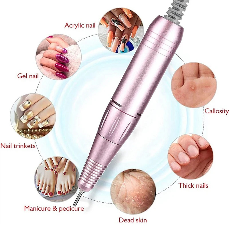 Electric Nail Drill Handle 35000RPM Nail Arts Drill Hand File Polish Grind Machine Manicure Drill Accessory 250324