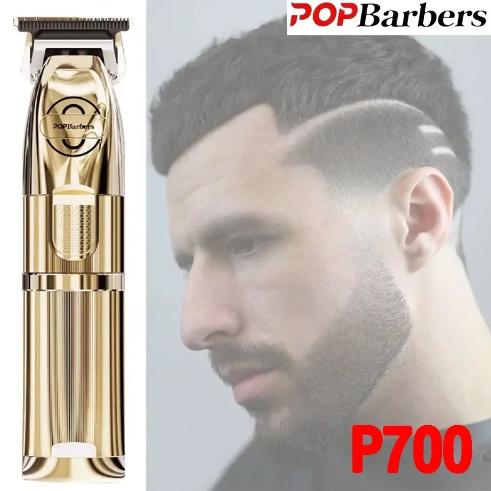 Professional Haircut Pop Barbers P700 Trimmer Oil Head Electric Hair Clippers Golden Carving Scissors Electric Shaver 250324