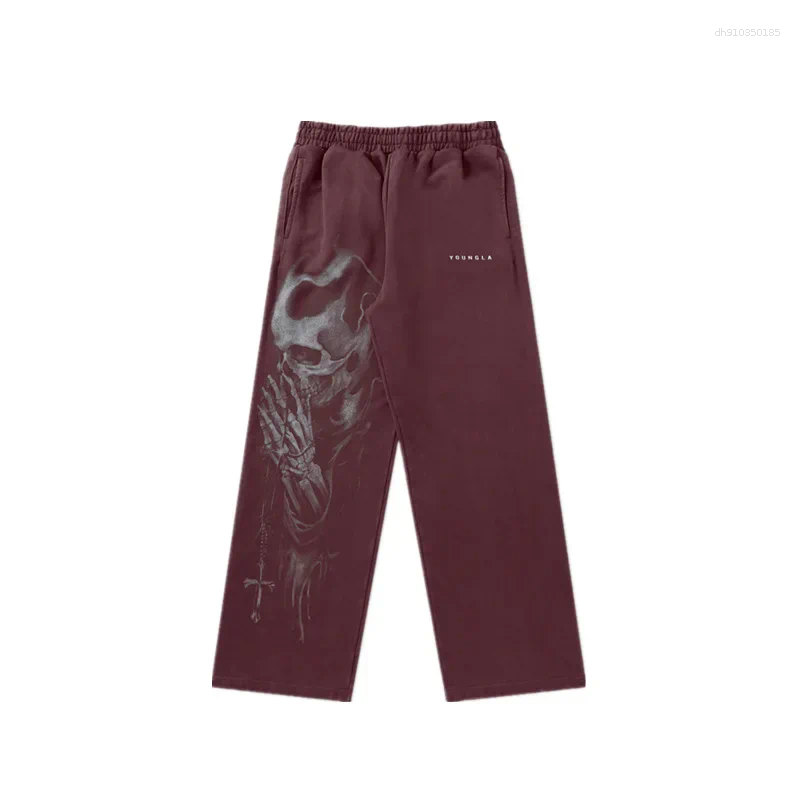 Mens Pants 2025 Men Summertime Style American Trendy Sweatpants Anime Joggers Print Wide-leg Casual Hip-hop Street