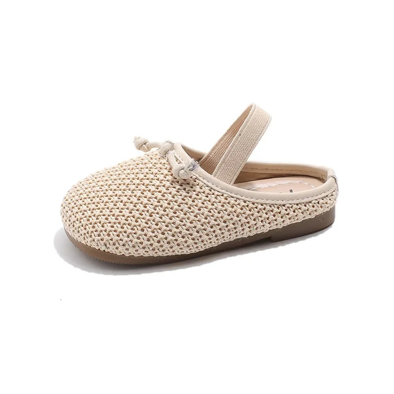 Children Woven Sandals for Girls 2025 Summer Fashion Korean Style Soft Bottom Anti-slippery Versatile Chic Breathable Shoes 250326