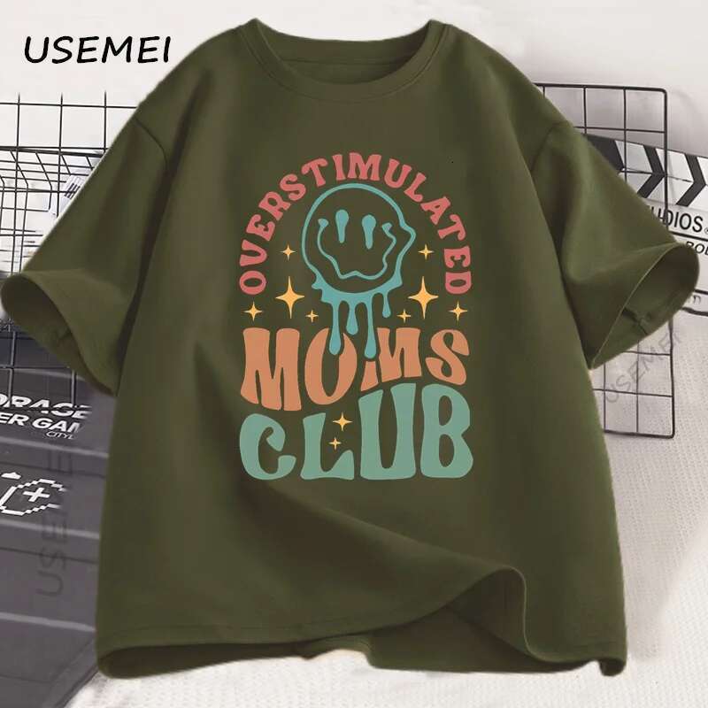 Super sized Mom Club T shirt funny fashionable Mother s Day gift for casual cotton short sleeved clothing