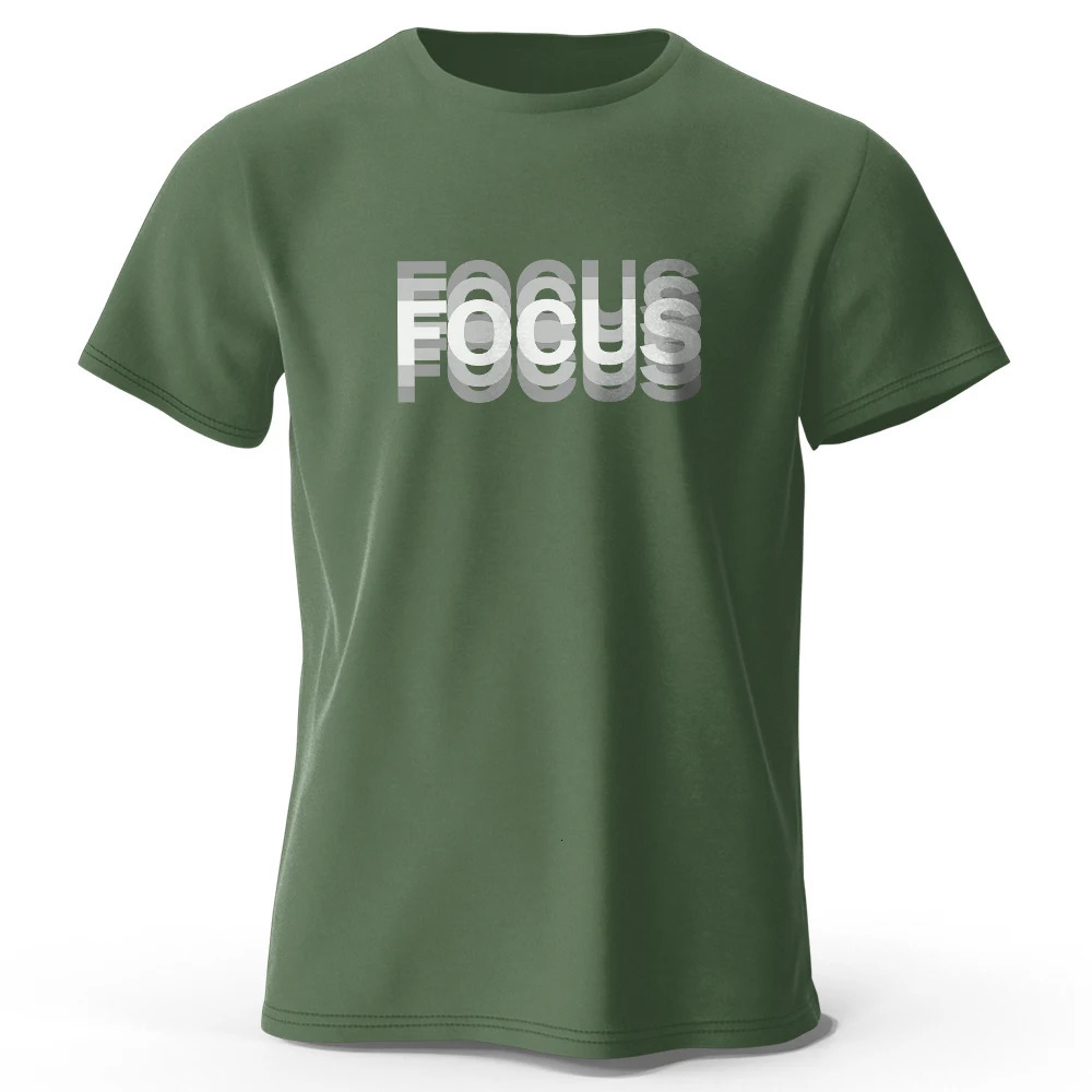 Focus Letter Minimalist style 100% cotton Tshirt lightweight round neck short sleeved perfect for men and women 250327