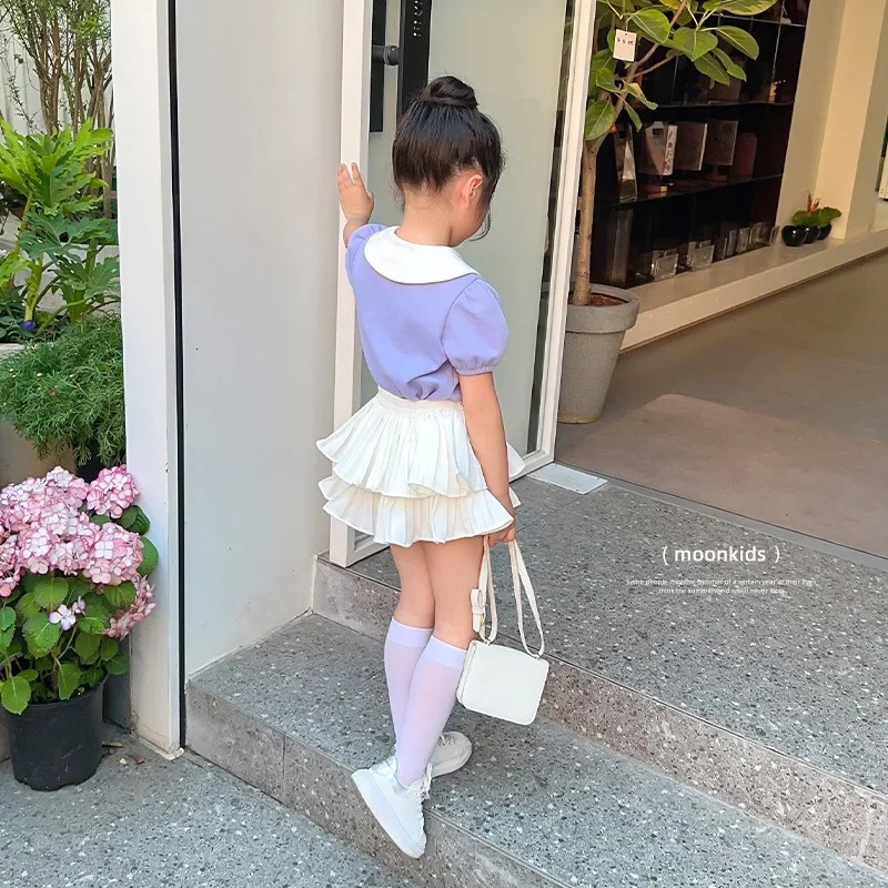 Skirts for Girls Cake Skirt Summer White Skirt Princess Style Childrens Puff Skirt Loungewear Outfit Items 250326