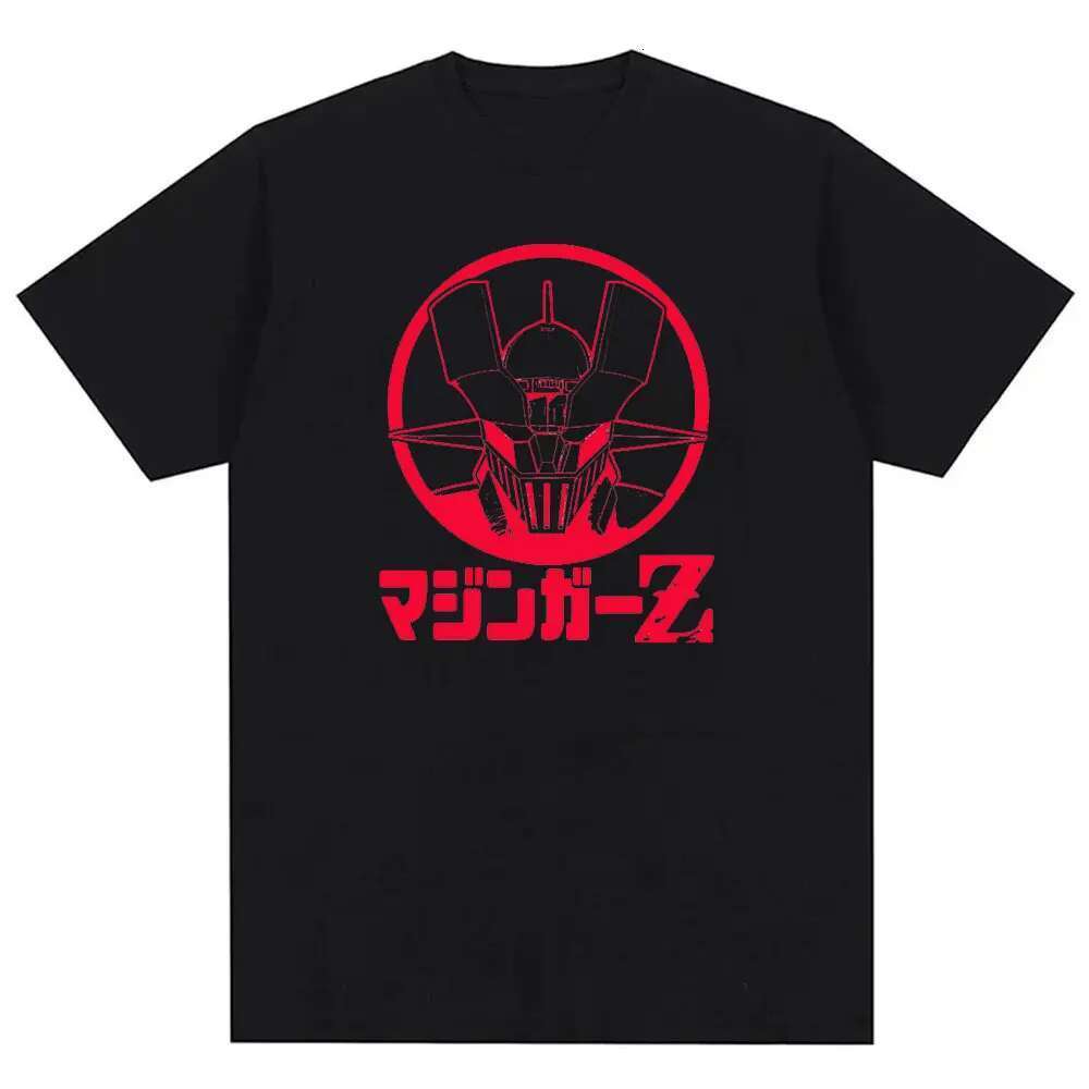 Men s printed cotton T shirt Mazinger Z dark robot retro fashion round neck top