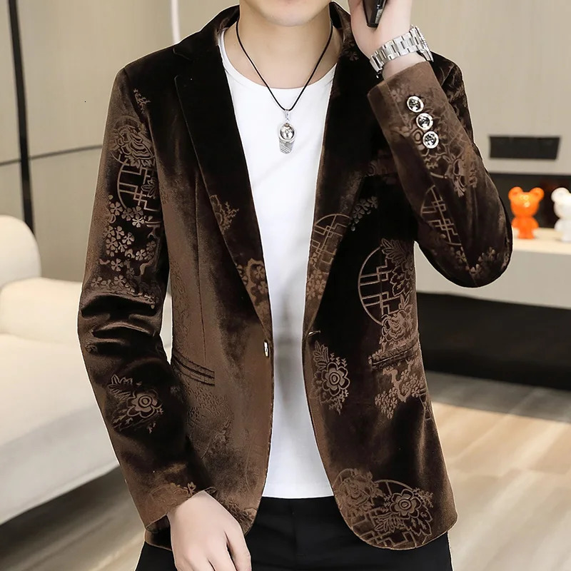 Blazer Mens Fashion Business Gentleman Wedding English Style Banquet Work Canary Outdoor Leisure Slim 250326