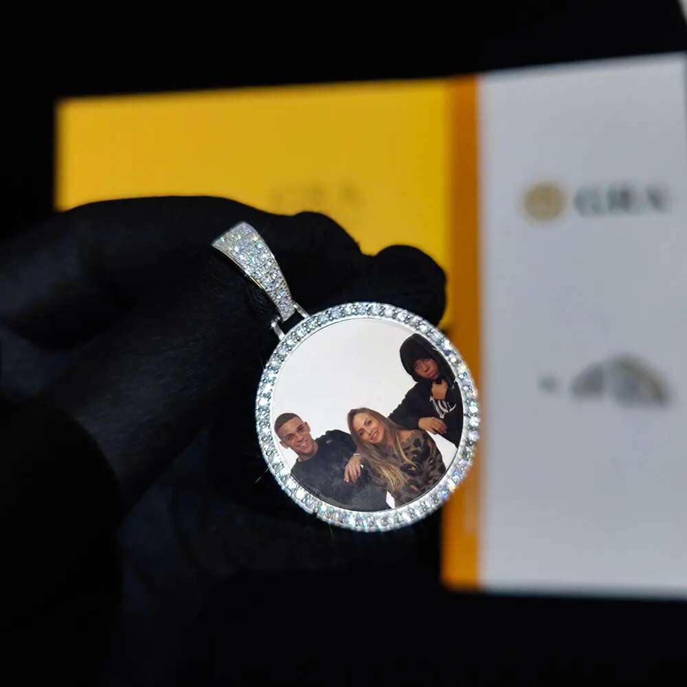 Custom Photo S925 Customized Pendants VVS Moissanite Pass Diamond Test Iced Out For Necklaces Women Men Jewelry Free Laser