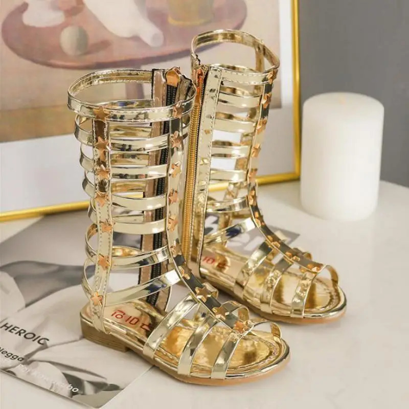 Summer Child Sandals Roman Boots High-top Girls Sandals Kids Gladiator Sandals Toddler Girls Shoes 250326