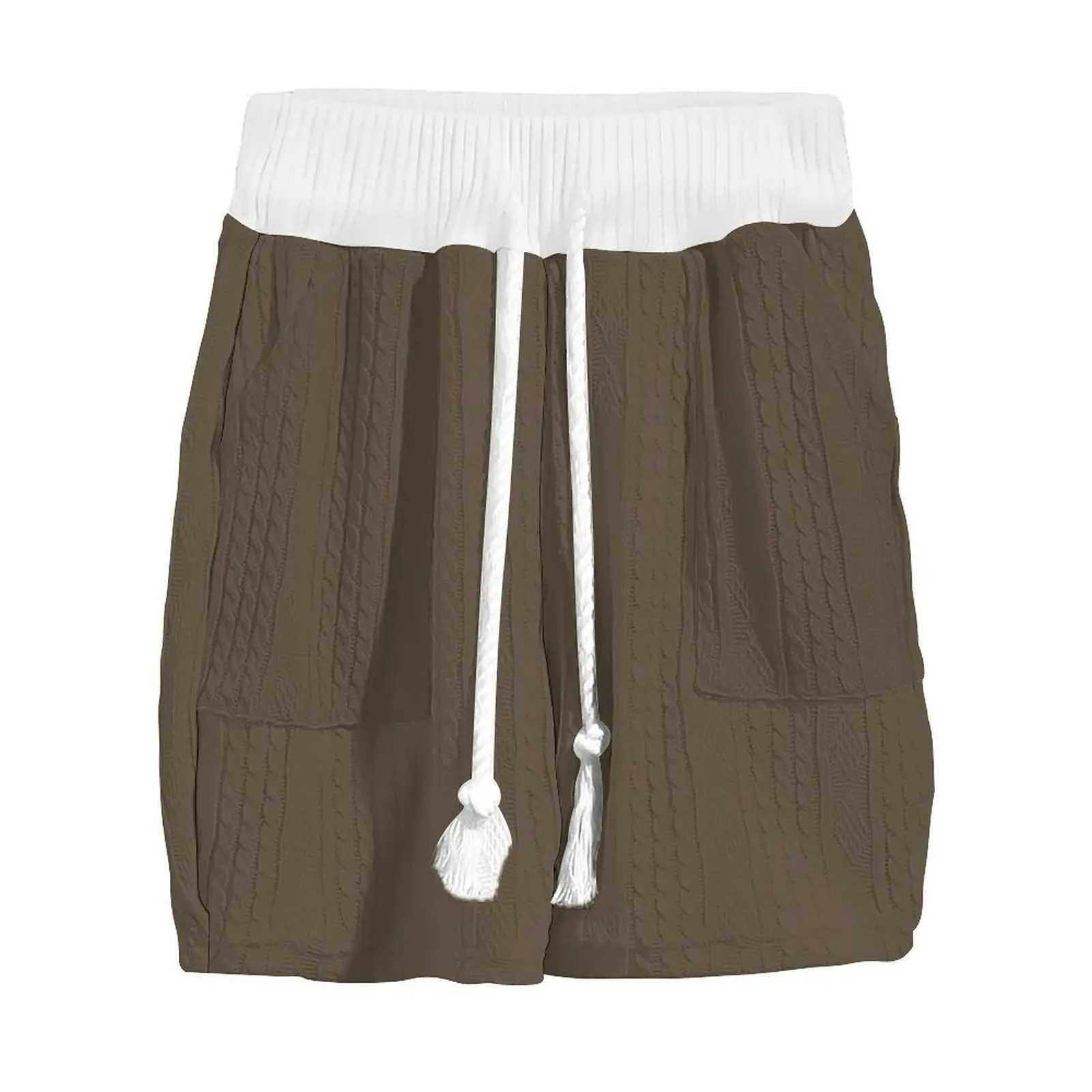 2024 new summer mens loose casual sportswear high-quality jacquard V-neck short sleeved two-piece mens clothingXJ250326
