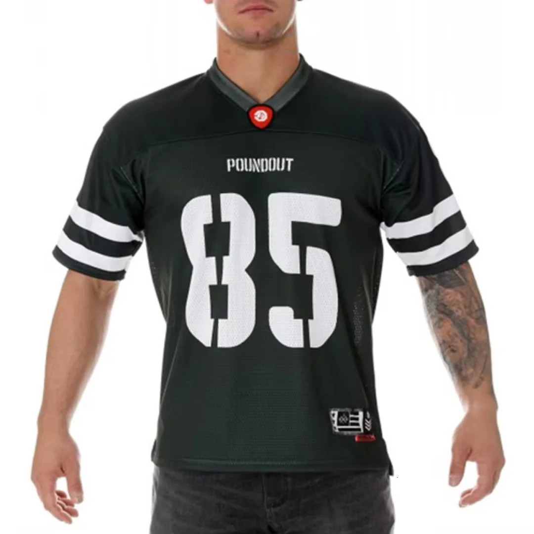 Fashionable and breathable basketball Tshirt with 85 letter printing for fitness comfortable loose fit mens short sleeved sports street oversized top 