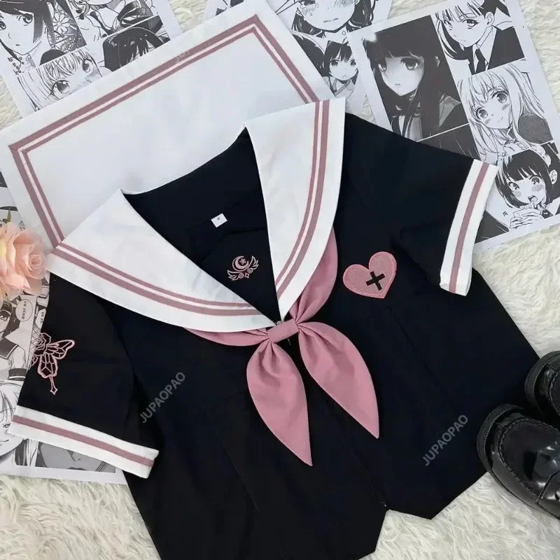 JK Korean Uniform Japanese Student Folding Academy Style School Costume Female Sailor Role Playing Japan 250326