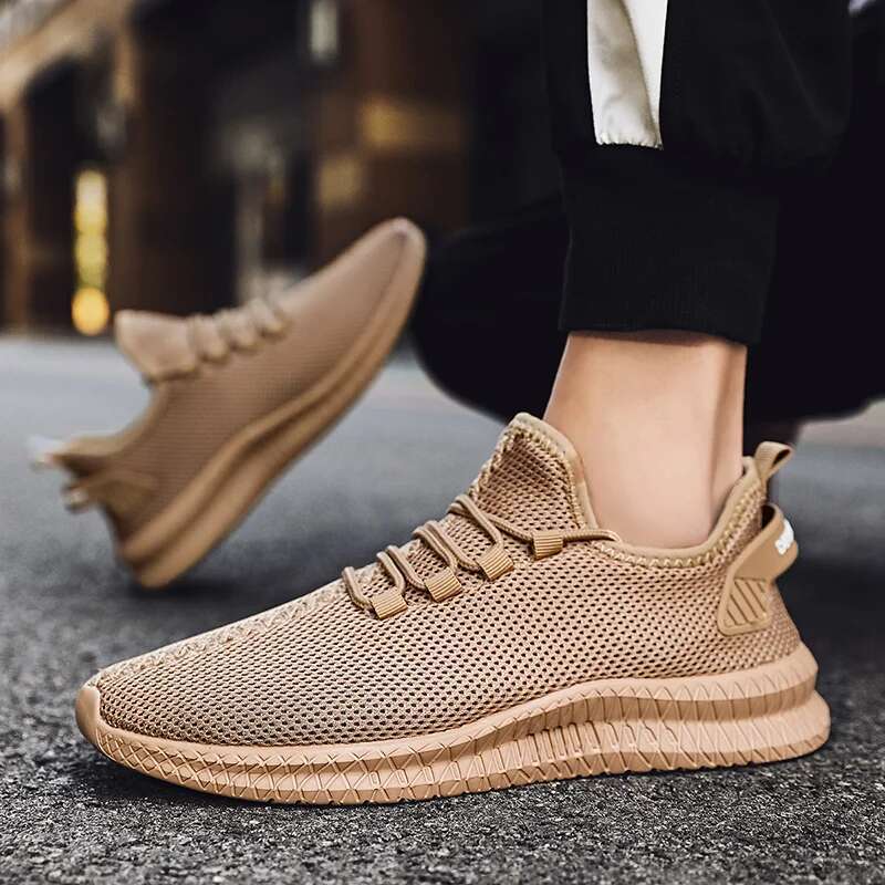 Fashion Summer New Lightweight Casual Shoes Breathable Lace Up Male Walking Sneaker Anti-slip Men's Flats Outdoor Tennis Shoe