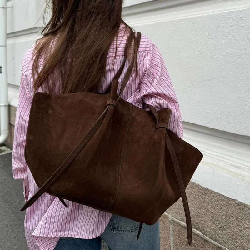Custom Name Initials Large Capacity Faux Suede Tote Bags For Women Designer Handbags Purses 2024 New In Underarm Shoulder