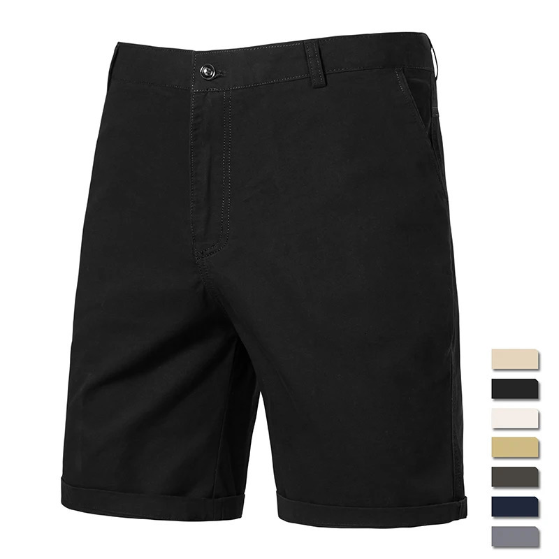 8color mens cotton casual shorts summer business knee pants classic khaki American style streetwear golf beige 250326