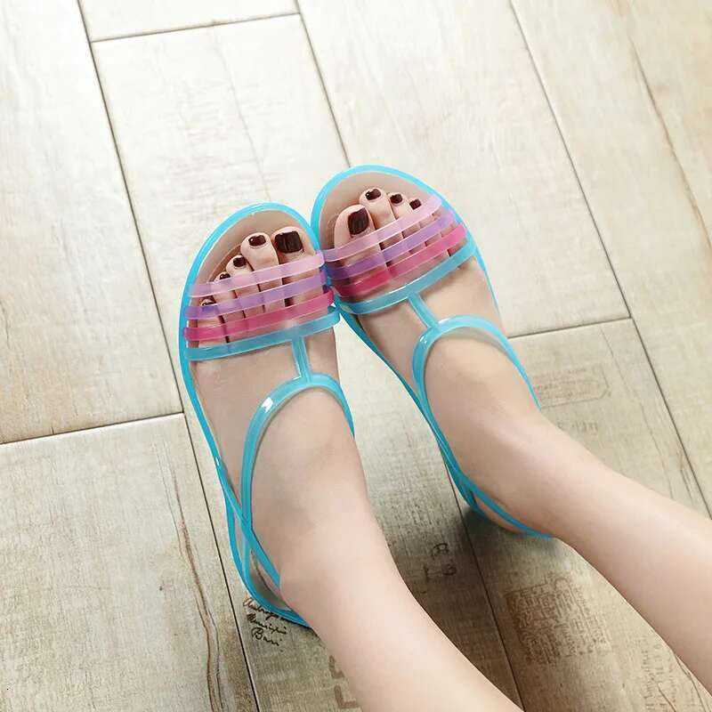 Jelly Women Flat Sandals Fashion Outdoor Casual Non-slip Beach Shoes Sandalias De Mujer