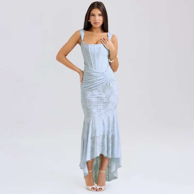 Dongdumaoyi Vrouwen Gedrukt Strapless Tube Jurk Mode Hot Selling Sexy Meisje Temperament Backless Zeemeermin Lange C