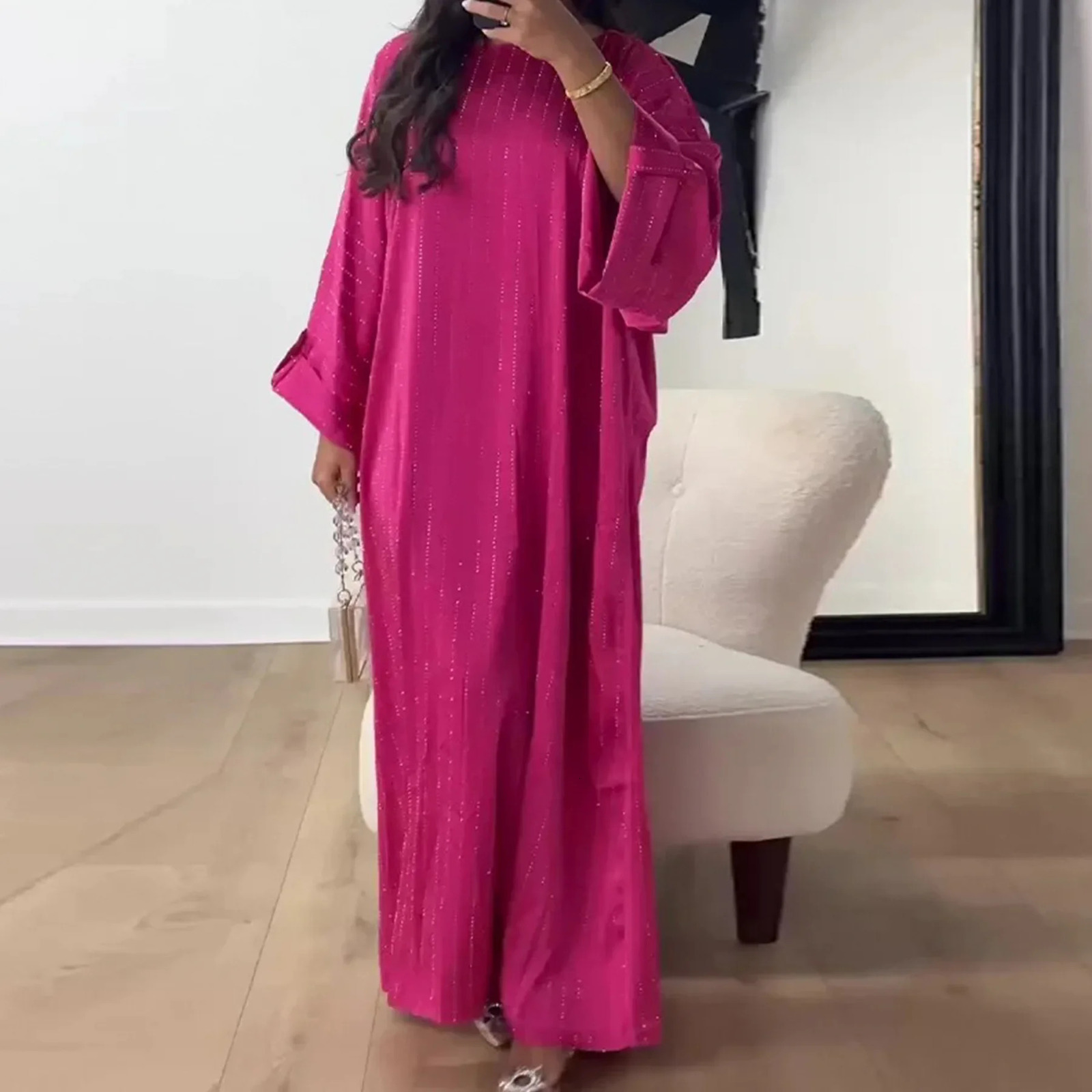 y Dubai Abaya Muslim Womens Clothing Eid al Fitr Saudi Arabia Party Jarabiya Islamic Humility Long Gown 250326