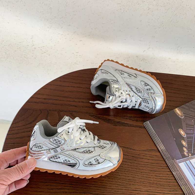 2025 Summer Toddler Kid Running Orbit Metallic Rubber Mesh Sneaker Children Casual Fashion Shoe Boy Girl Sports Walking ShoesC250327
