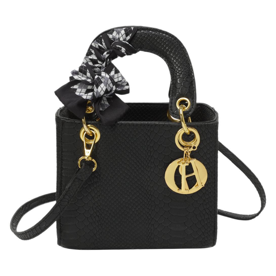 Women's bag new crocodile handbag Silk scarf woven Diana bag hand bill shoulder diagonal span 2025