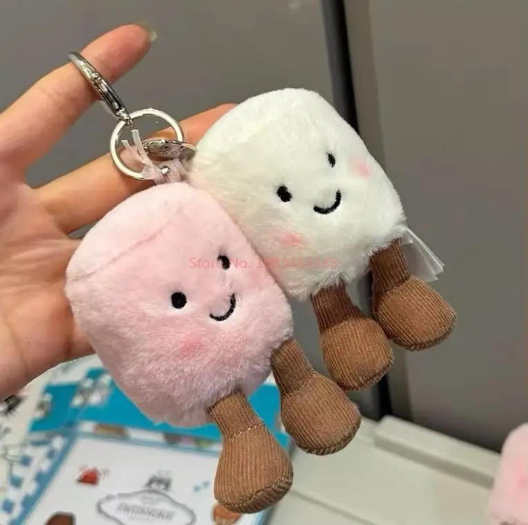 Fun Marshmallow Keychain Cotton Candy Two Tone Cute Soft Two Tone Keychain Bag Pendant Accessories Doll Pendant Xmas Gifts250325