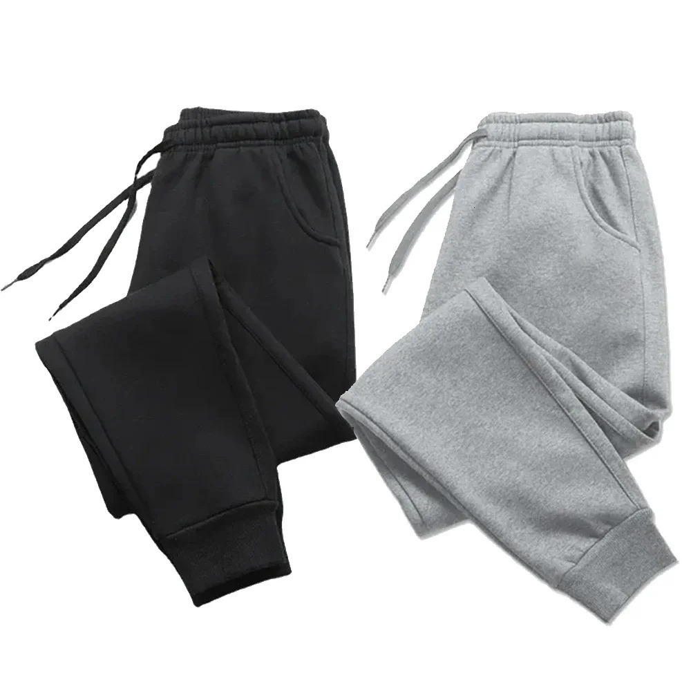Mens casual pants autumn and winter wool sports mens running athlete gym Trouser fashion solid color 250327