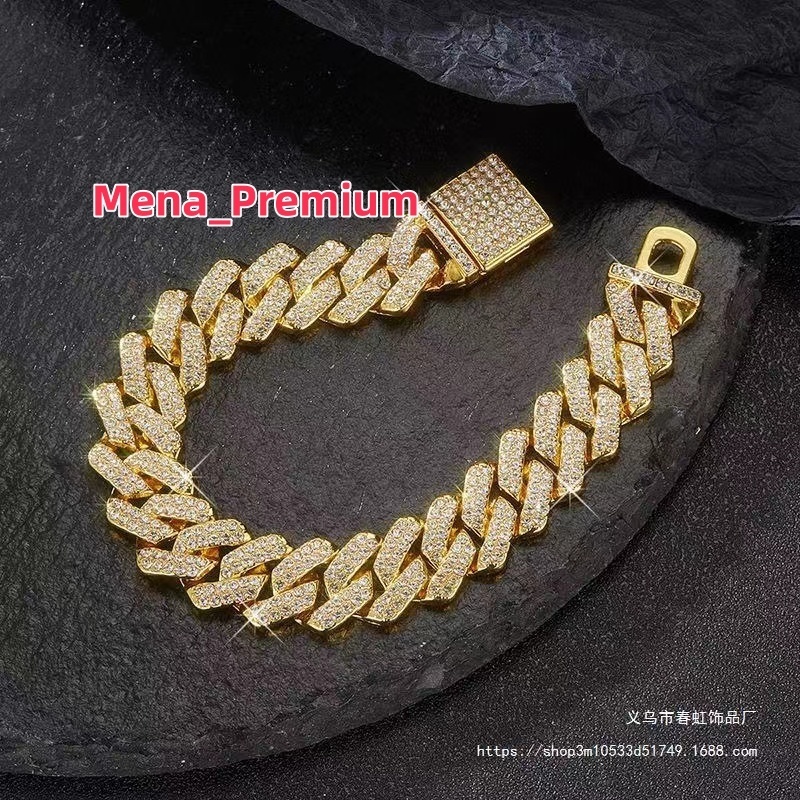 Wholesale 12MM Fashion Iced Heavy Diamond Cuban Necklace 18K Gold Man Women Moissanite Miami Cuban Link Chain Necklace