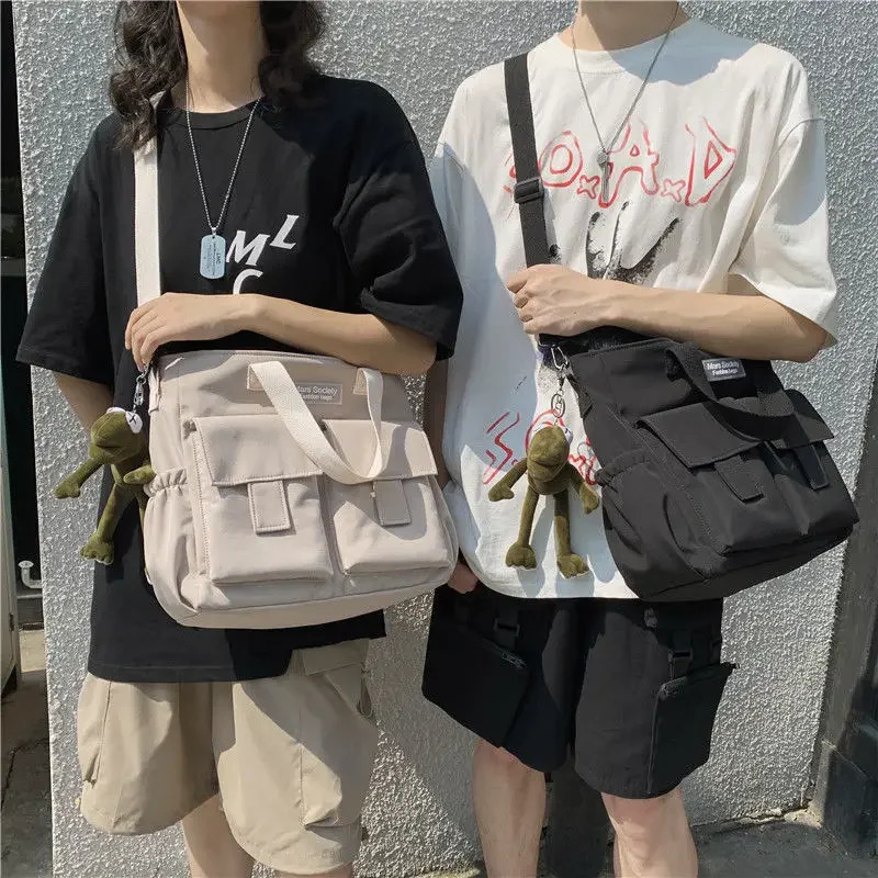 Waterproof shoulder bag womens multi pocket nylon messenger prefabricated canvas handbag 250326