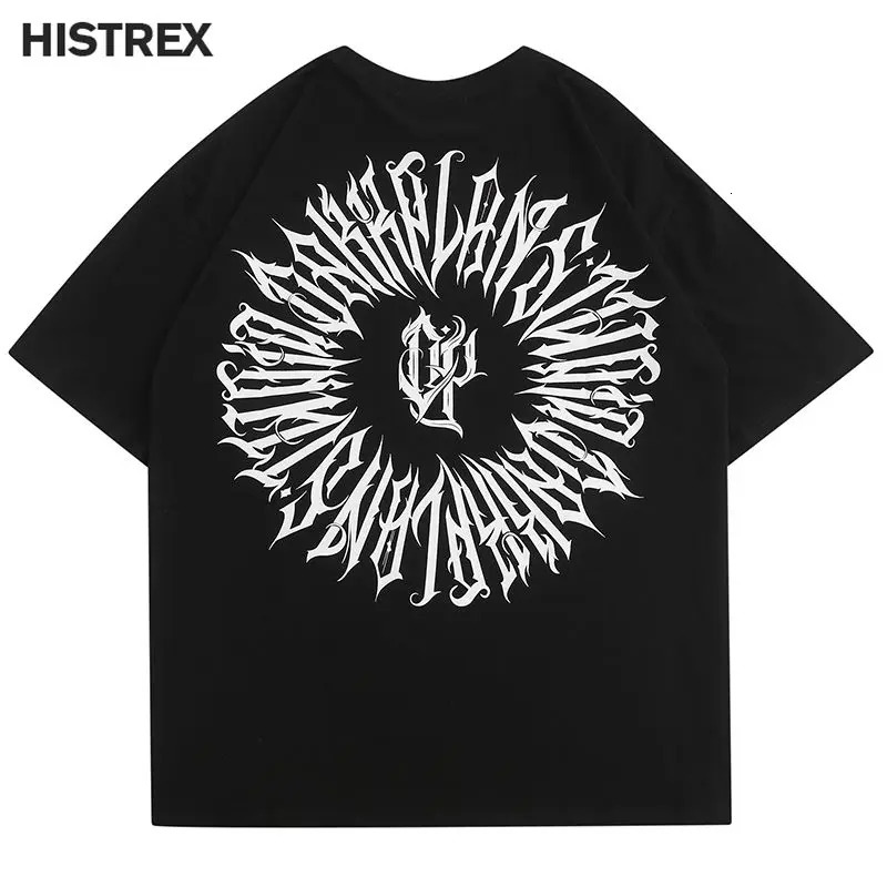 Y2k mens street Tshirt printed Gothic letter hiphop cotton womens fashionable top unisex clothing 250326