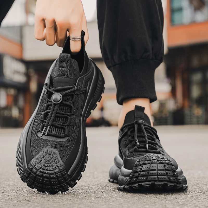 2025 mens outdoor waterproof camping anti slip sports shoes for hiking mens casual lightweight lace walking shoes Y250325