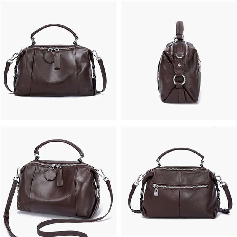 Cowhide Genuine Leather Pillow Shoulder Bags For Women 2025 Designer Crossbody Purses Satchel Ladies Handbags