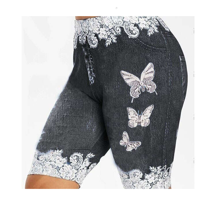 Women Yoga Pants Printed Denim Leggings Cropped Yoga Yiwu Shorts Women S Dance Pants YJ
