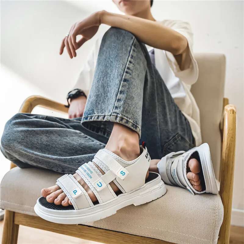 Men's Summer Outdoor Lightweight Breathable Casual Non Slip Sports Roman Sandals Trendy Driving Beach Slippers