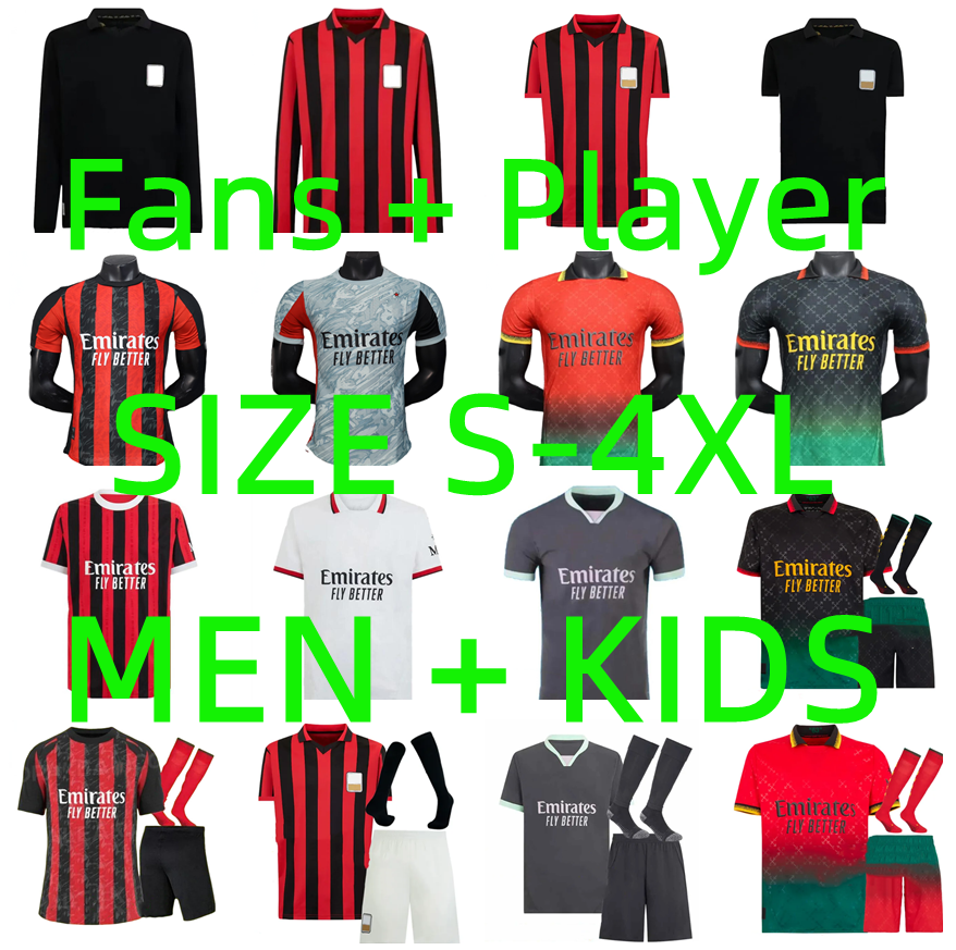 24 25 26 PULISIC RAFA LEAO MilAn Soccer Jerseys 2025 2026 125-Year Anniversary REIJNDERS GIMENEZ JOAO FELIX M.MAIGNAN THEO Football Shirt Men Kids kit Player version