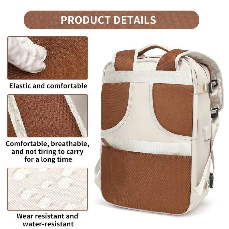 Travel 40X20x30 Cabin Plane Waterproof Expandable Weekender Laptop With USB Port Ryanair Carry-On Women Men Backpack