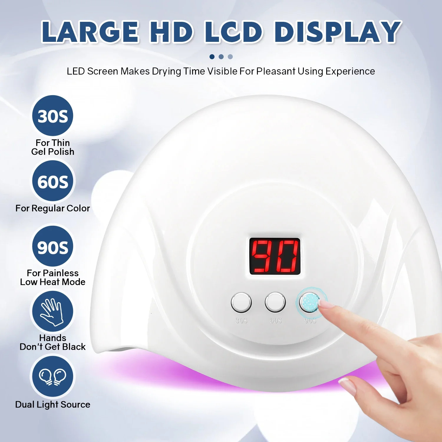 72W UV LED nail drying lamp is used for curing full gel polishing 24LED machine with automatic sensor professional salon art tool 250325