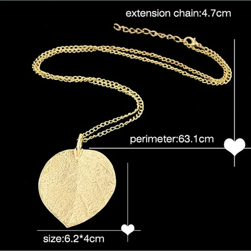 1 elegant and shiny gold leaf exquisite pendant necklace long hair clothing chain 250325
