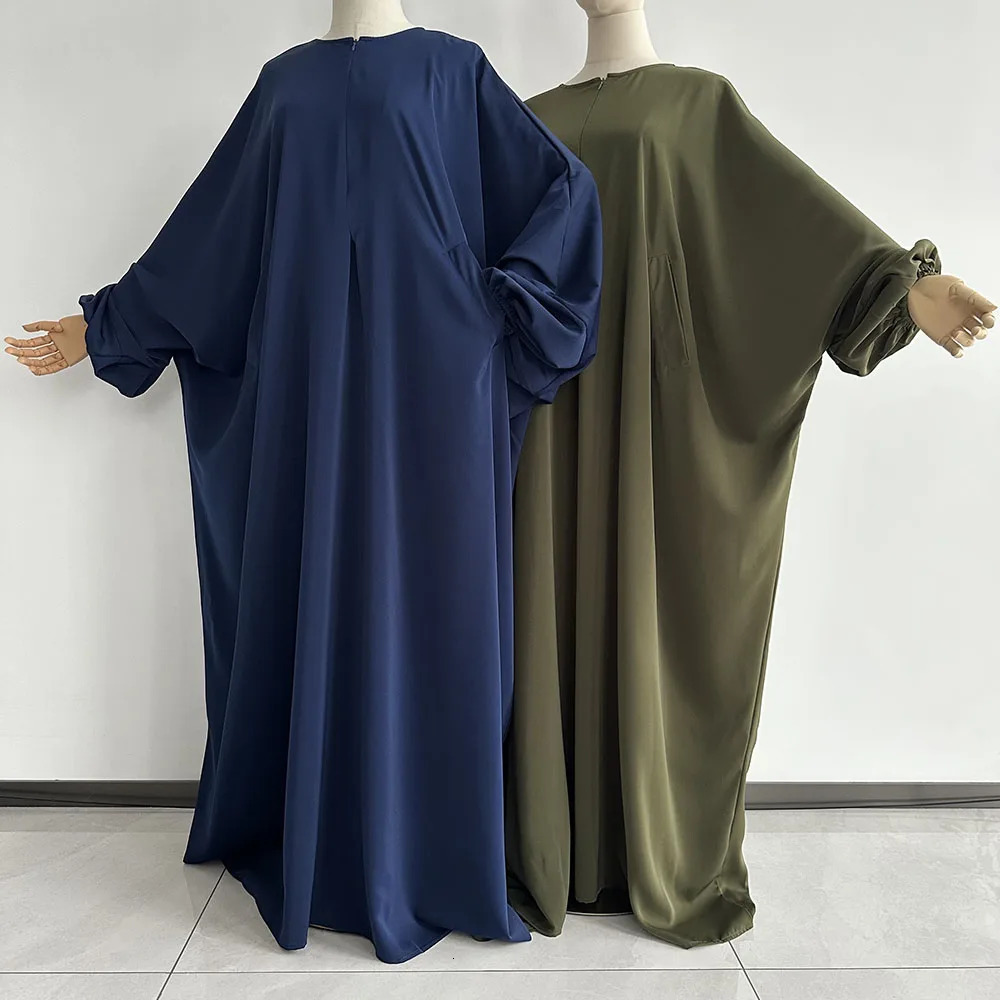 Butterfly Abaya with pocket front zipper breast feeding friendly Eid al Fitr Islamic Muslim female humble prayer Nida 250326