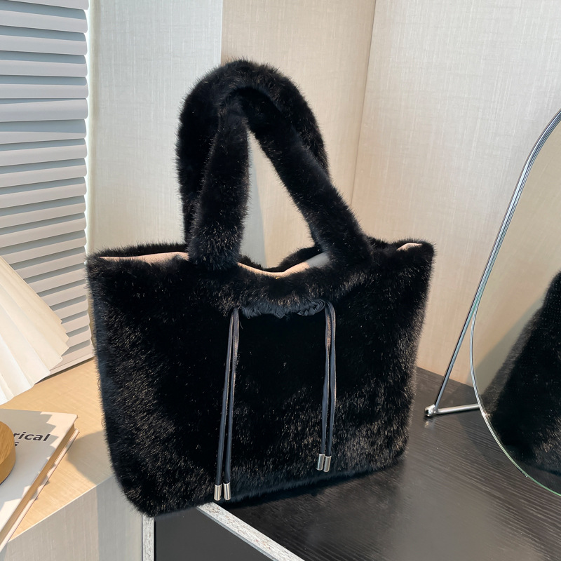 free shipping new tote Bag Plush File bag Ladies literary square hand held on one shoulder