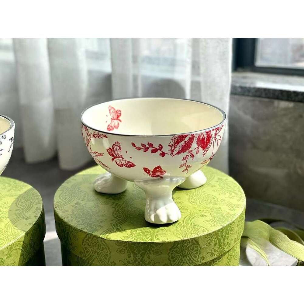 Printed Ceramic Cat Dog Food Bowl, Pet Supplies B5