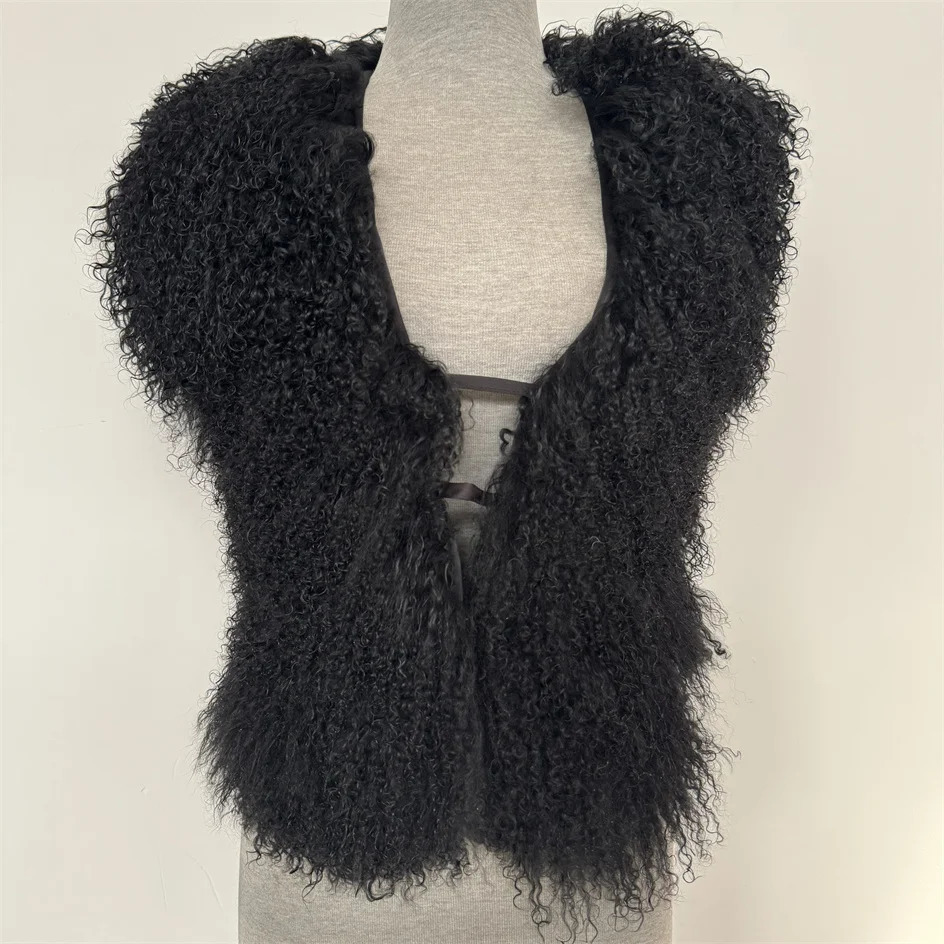 Home>Products>Street Clothing>Genuine Mongolian Sheepskin Half Sleeve Fur Vest 250326
