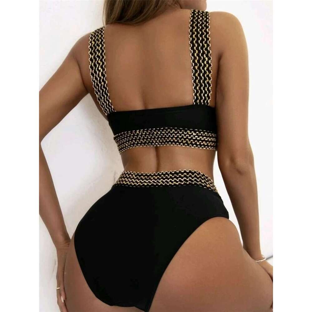 Bikini Sexy Waist Women High Cut Swimsuit Female Padded Bathing Suit Solid Swimwear Two Piece Beachwear Swimming Summer