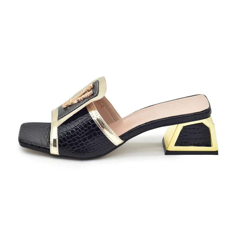 New Arrival Open Toe Ladies Shoes and Designer High Heels Sandals Slip on Nigerian Women Party Pumps