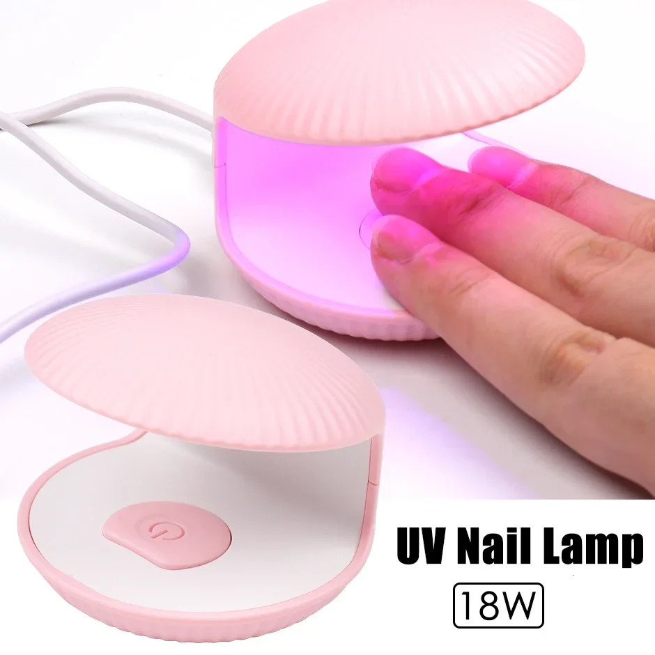 18W shell UV nail lamp dryer Mini single finger egg potherapy machine Quick drying Portable varnish curing process tool CA053 250325