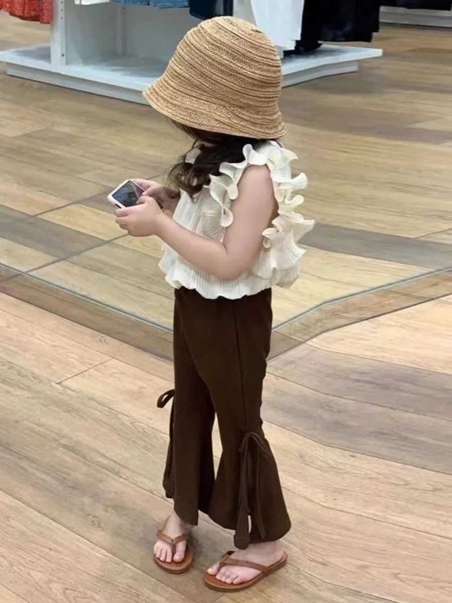 Girls clothing set summer T-shirt top+pants Korean childrens clothing set cute childrens clothing 2PCS 2024 new itemT250327