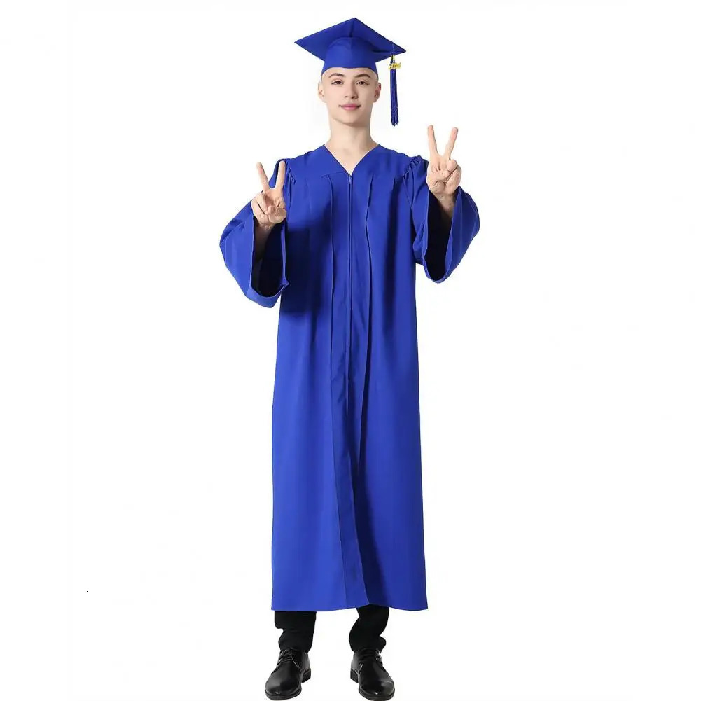 School uniform student graduation cap and gown set academic robe adult graduate suit undergraduate degree 250326