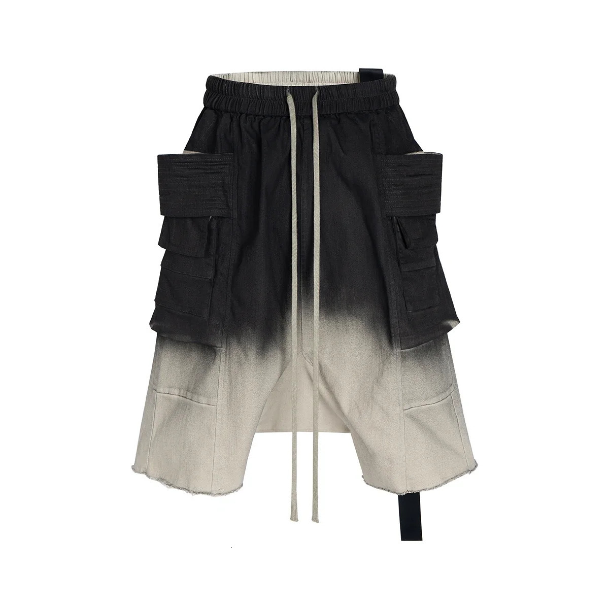 Ro ribbon gradient color washed double loop camisole mens tinplate pants summer brushed shorts oversized 250326